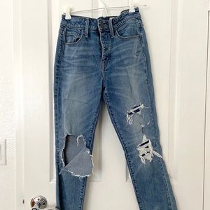 Treasure & Bond Distressed Raw Hem High Rise Jeans